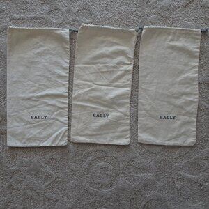 Set of 3 Bally Shoe Purse Dust Bag Drawstring 14”x 7” Beige
